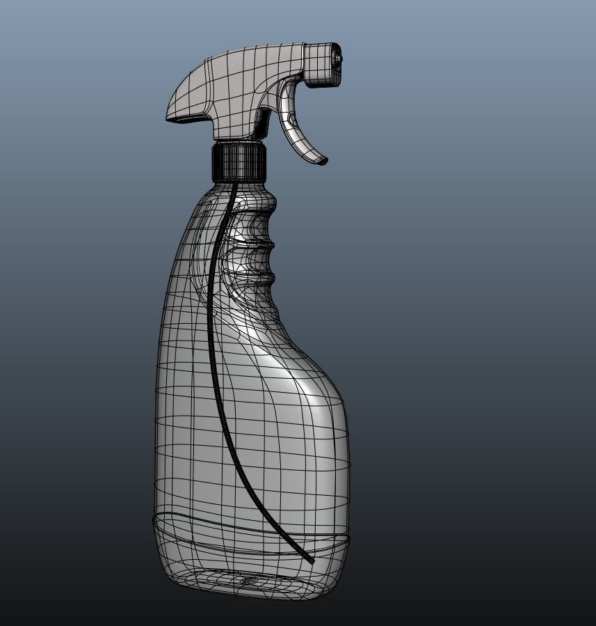 sanitiser sprayer bottel modelled in maya 3D model_3