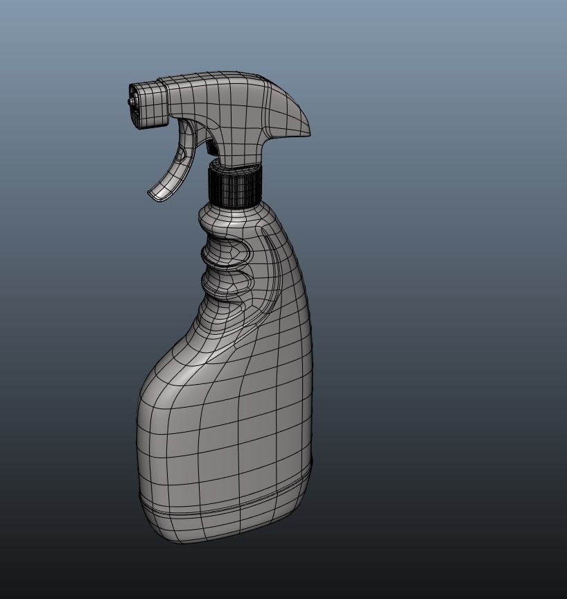 sanitiser sprayer bottel modelled in maya 3D model_4