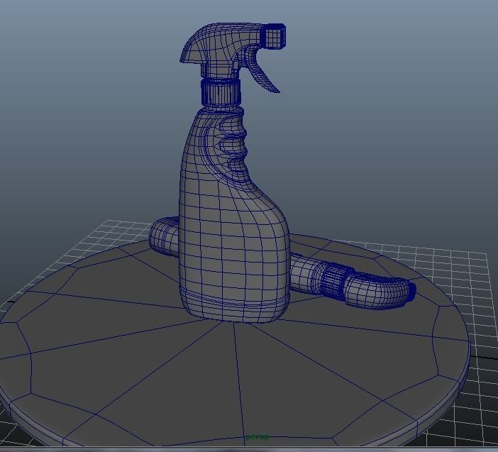 sanitiser sprayer bottel modelled in maya 3D model_1