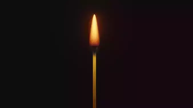 Match fire  Low-poly 3D model