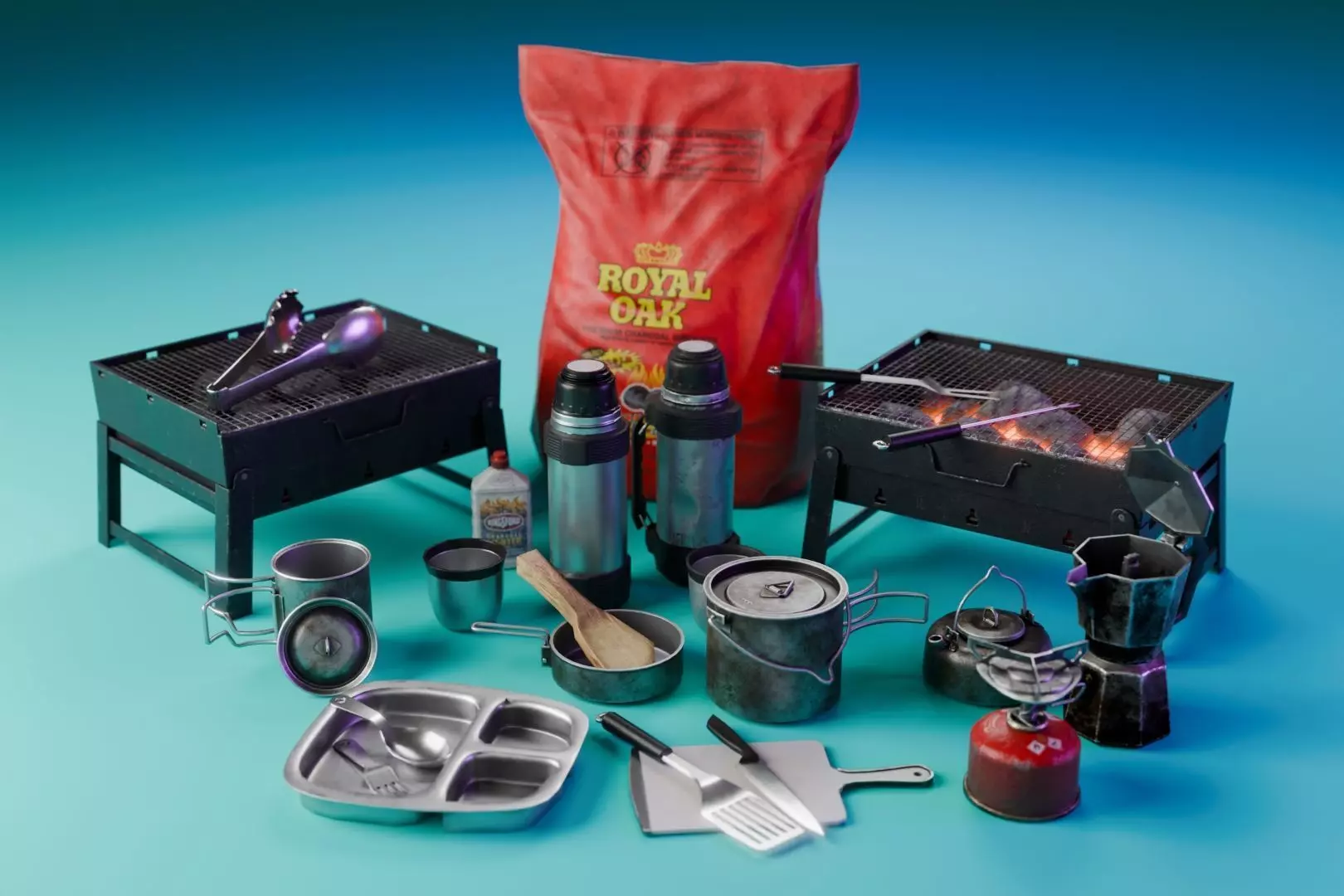 Camping Equipment 3D Model Collection_0