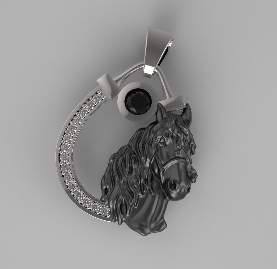 Horse Pendant  3D print model_1