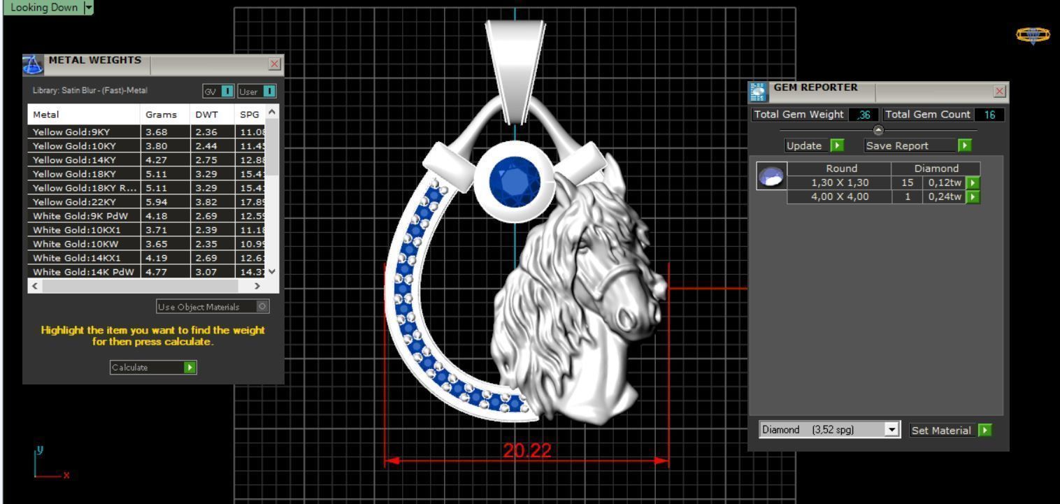 Horse Pendant  3D print model_3