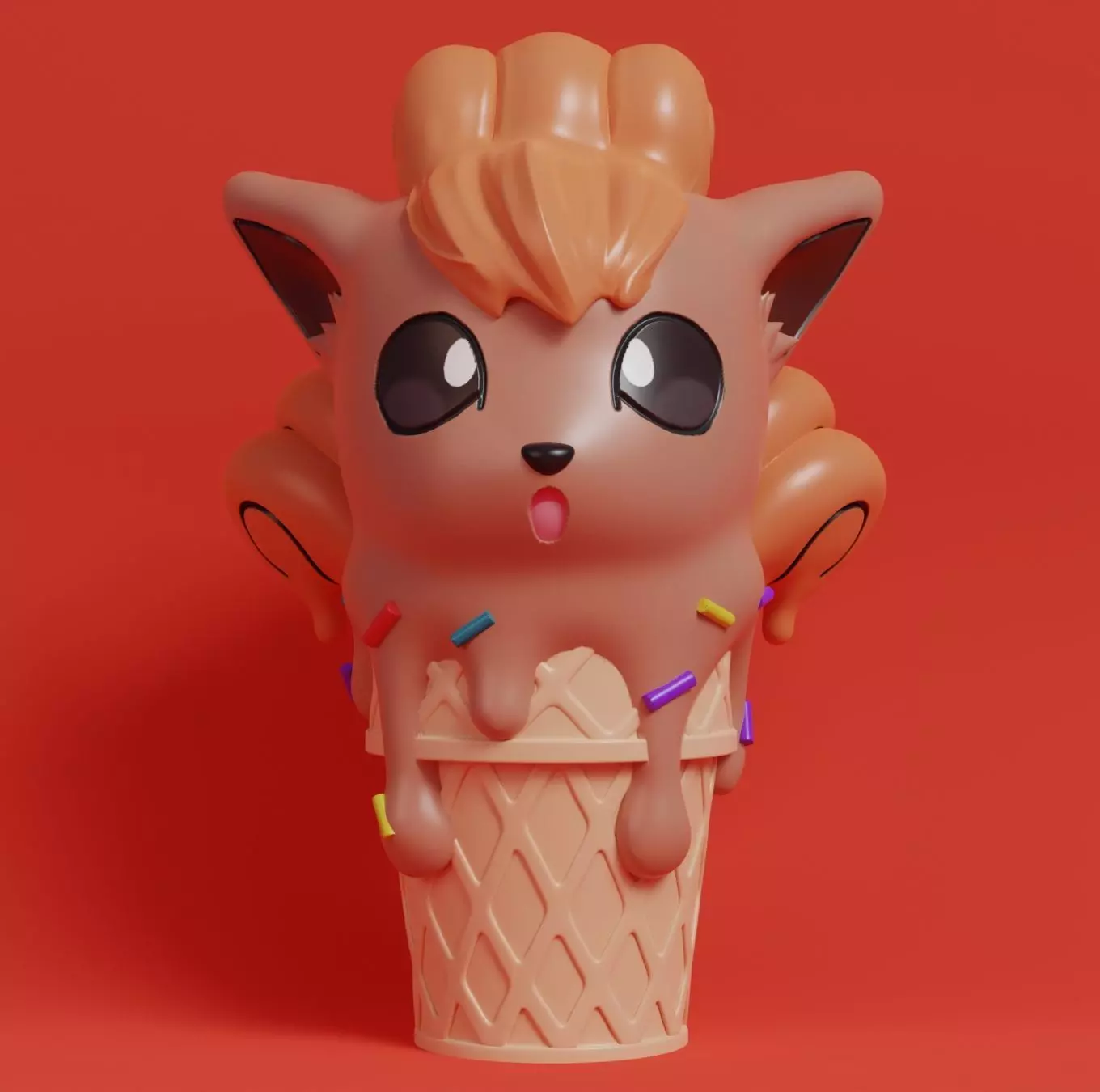 Pokemon - Ice Cream Vulpix 3D print model_0