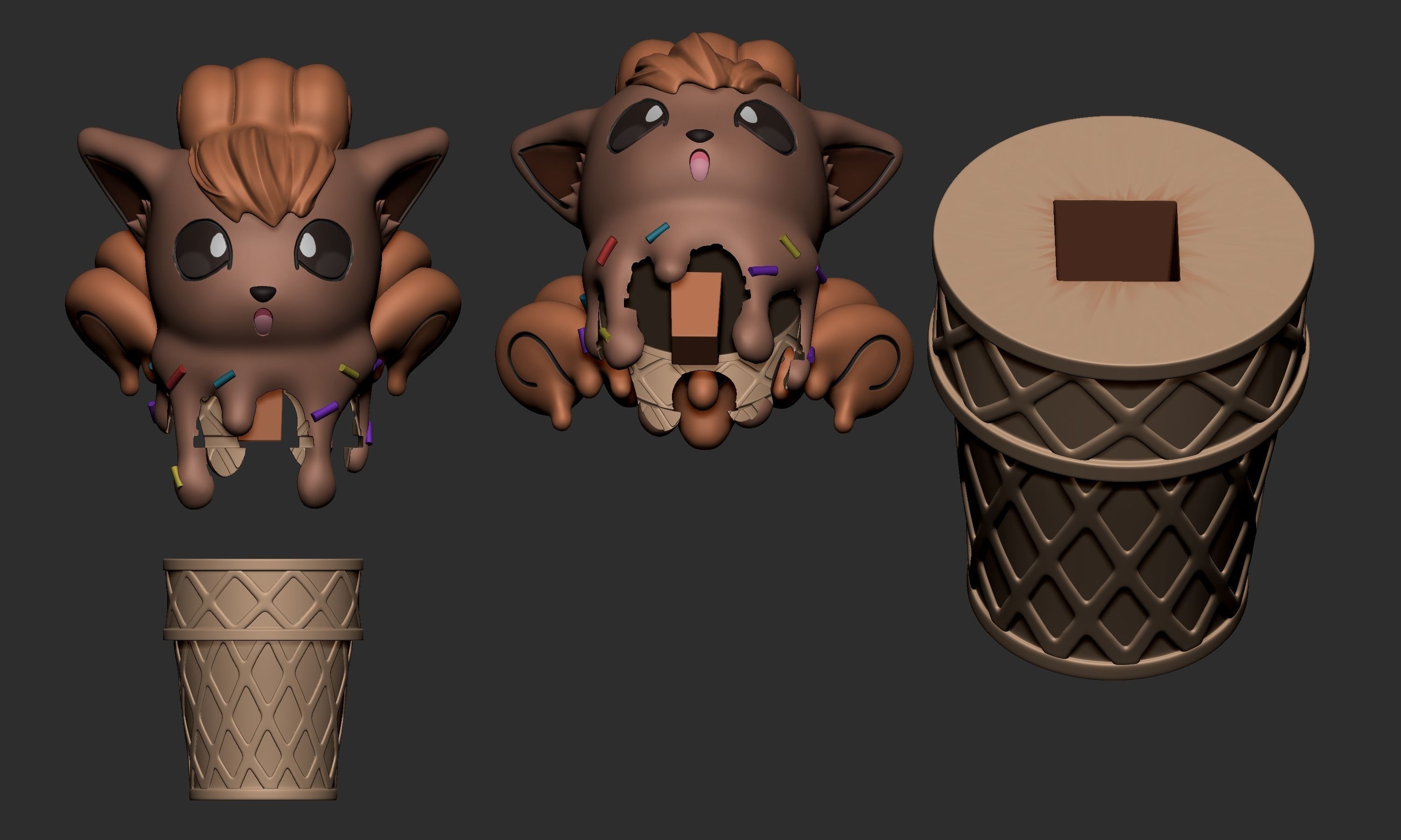 Pokemon - Ice Cream Vulpix 3D print model_7