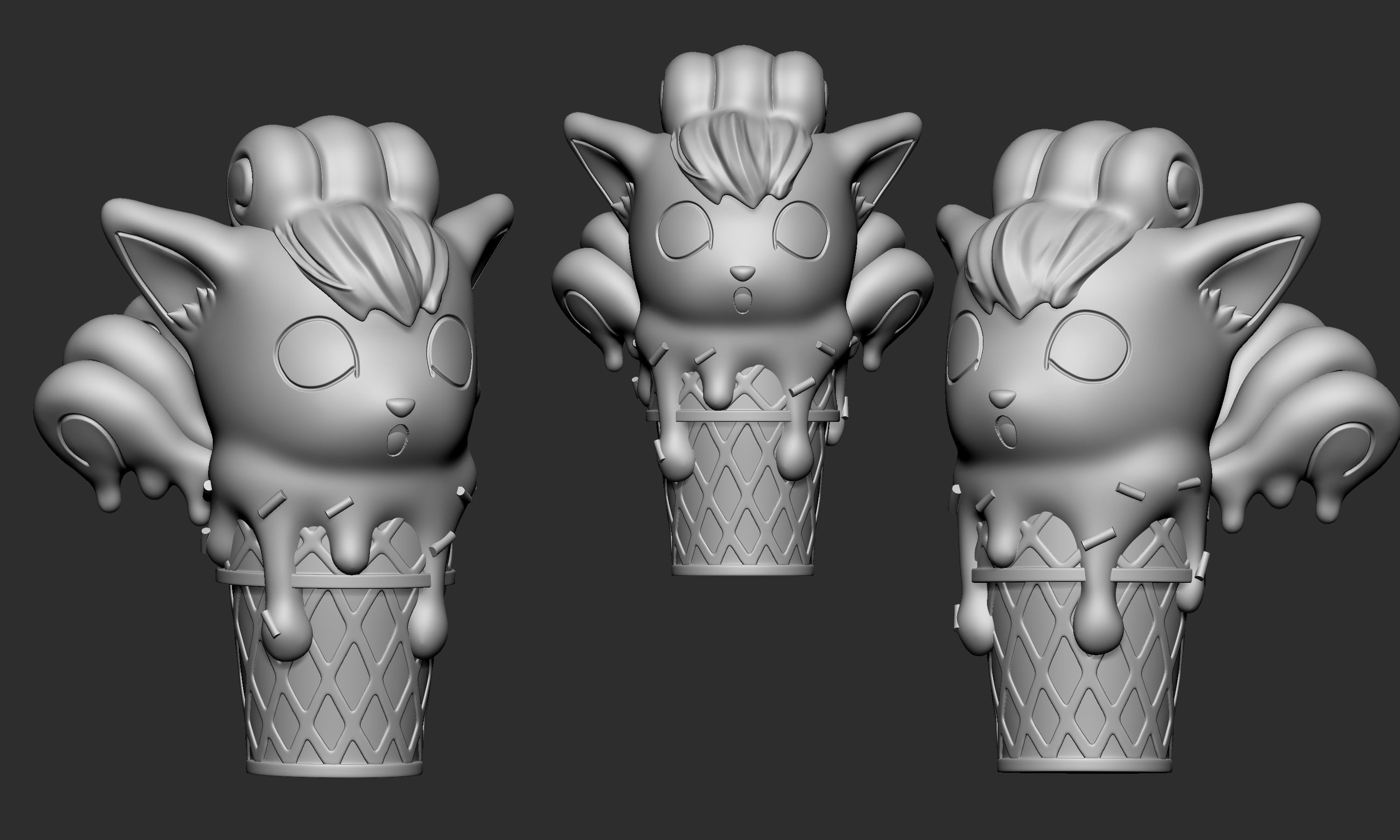 Pokemon - Ice Cream Vulpix 3D print model_5