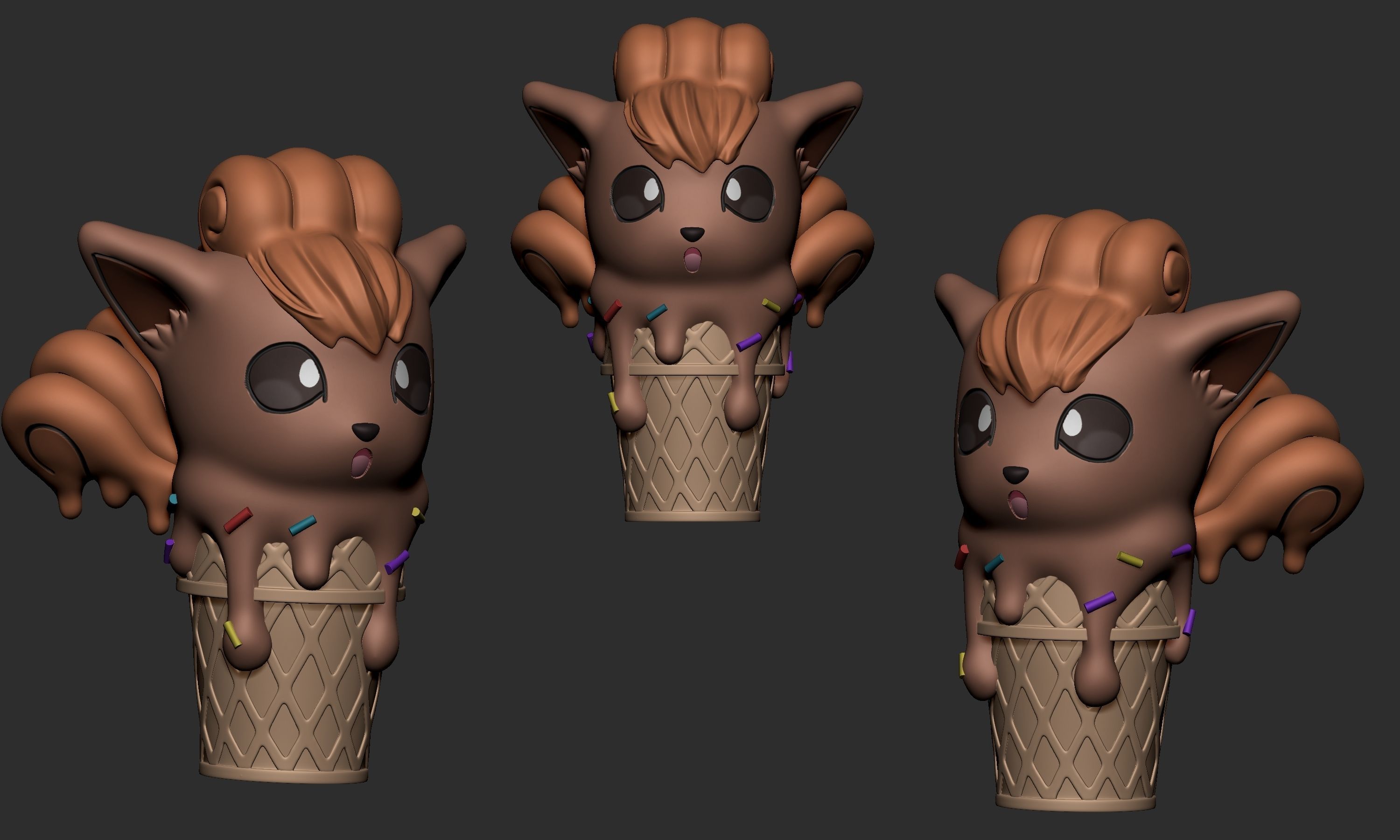 Pokemon - Ice Cream Vulpix 3D print model_2