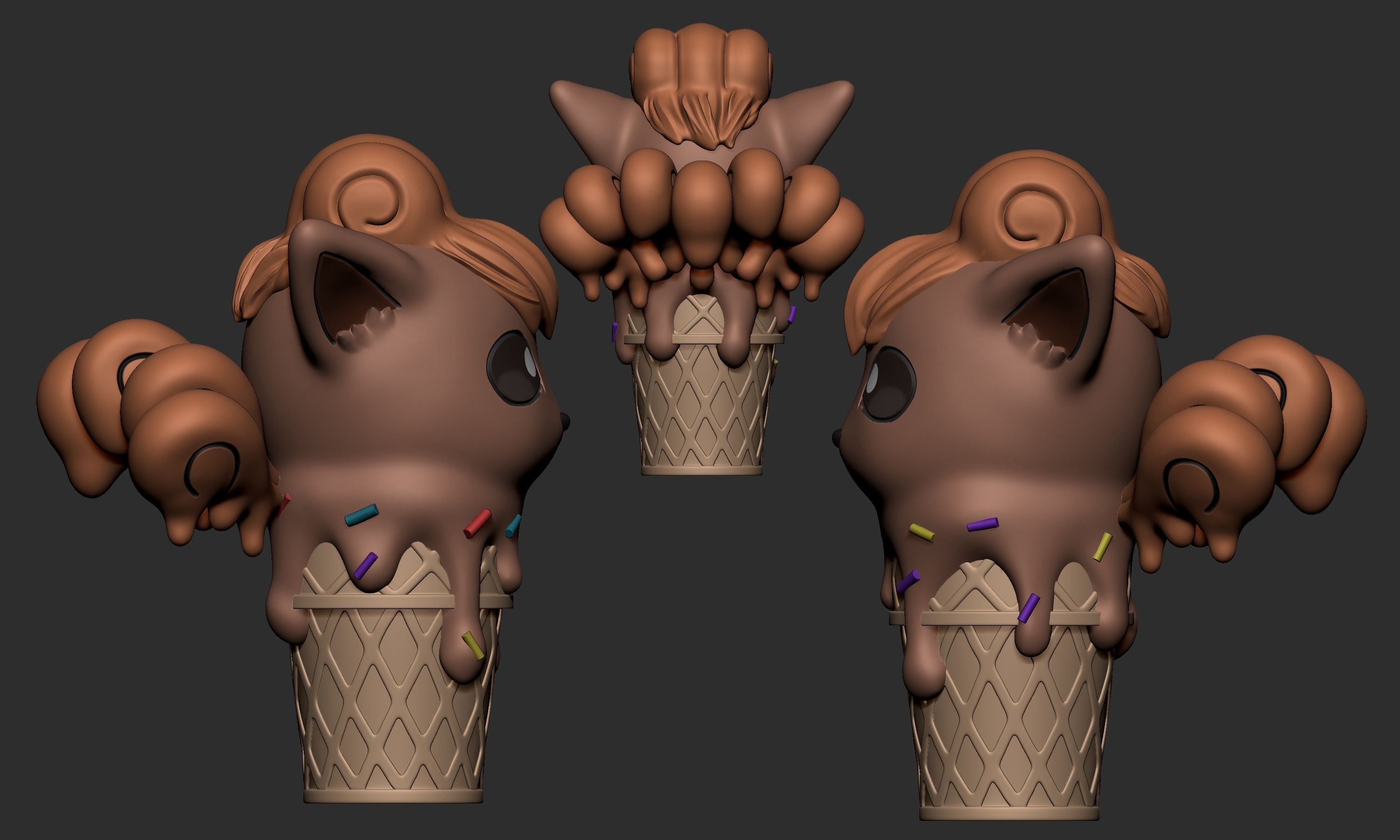 Pokemon - Ice Cream Vulpix 3D print model_3