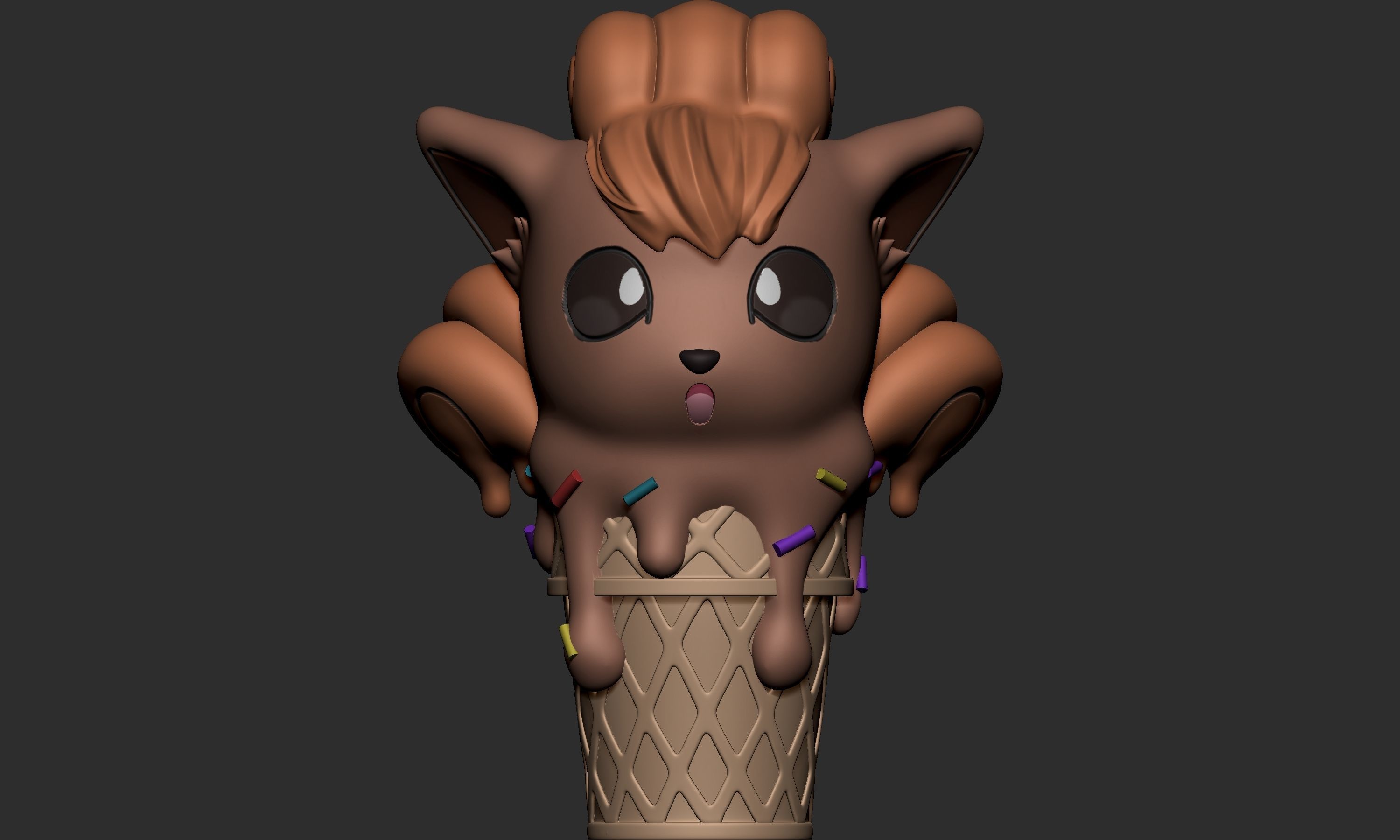 Pokemon - Ice Cream Vulpix 3D print model_1