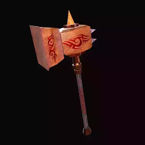Hammer1 Lowpoly axe with design