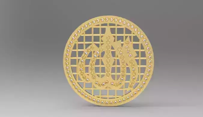 allah pendant necklace god islamic 3D print model