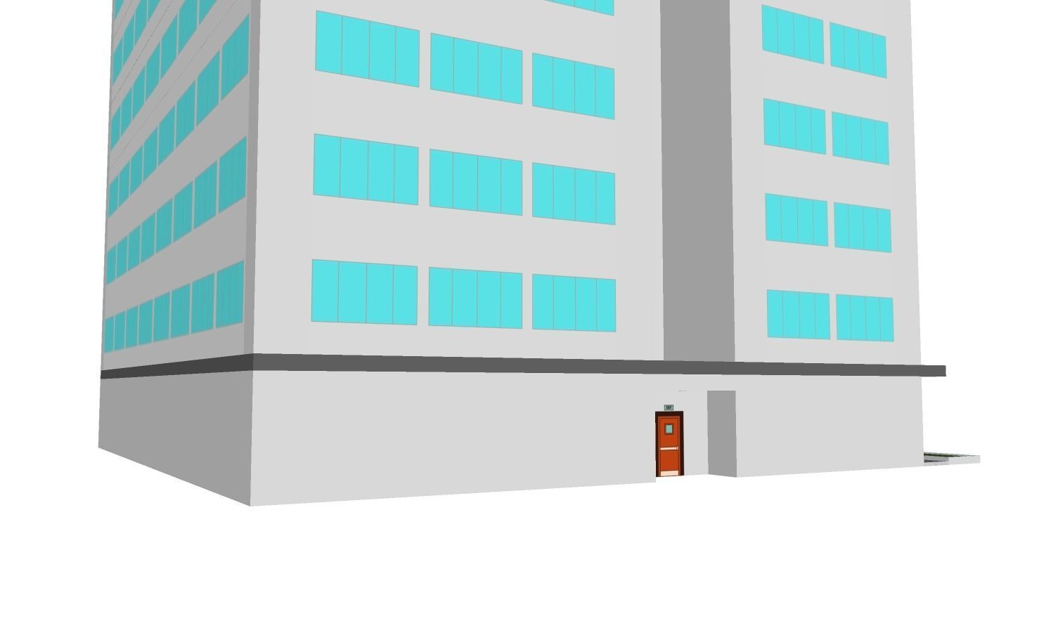 Simple Textured Building 01  3D model_6