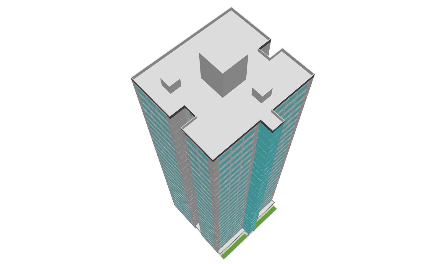 Simple Textured Building 01  3D model_9