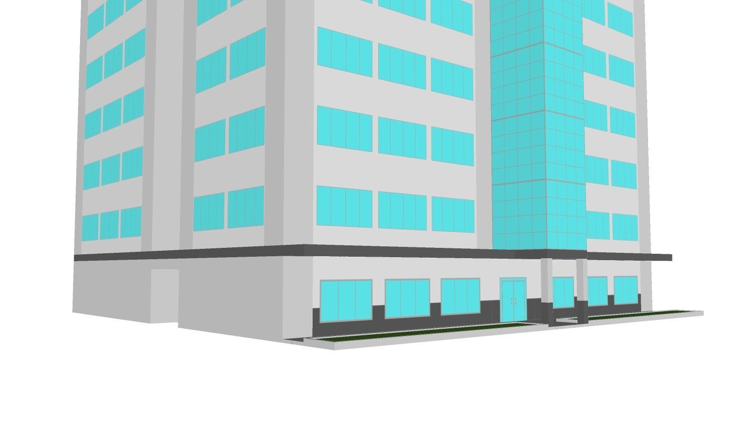 Simple Textured Building 01  3D model_5