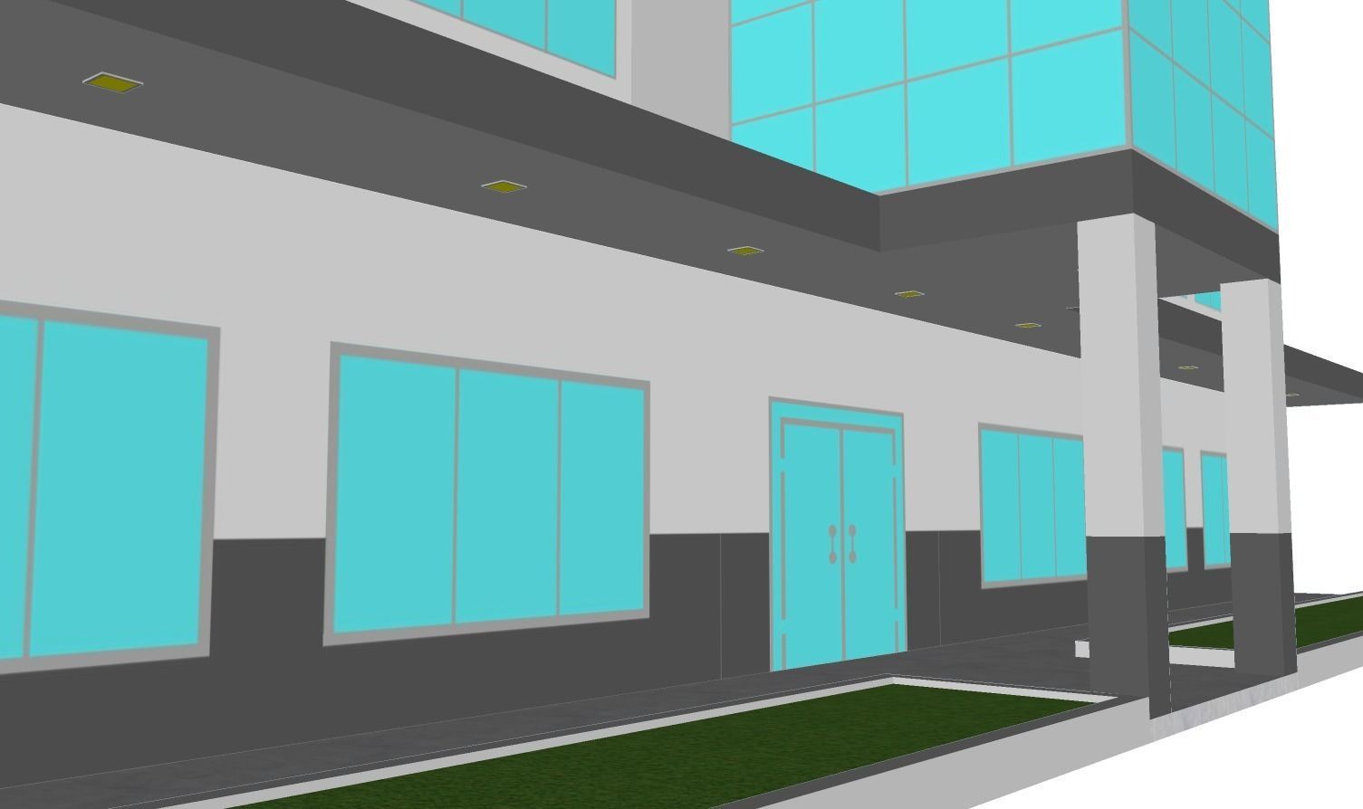 Simple Textured Building 01  3D model_7