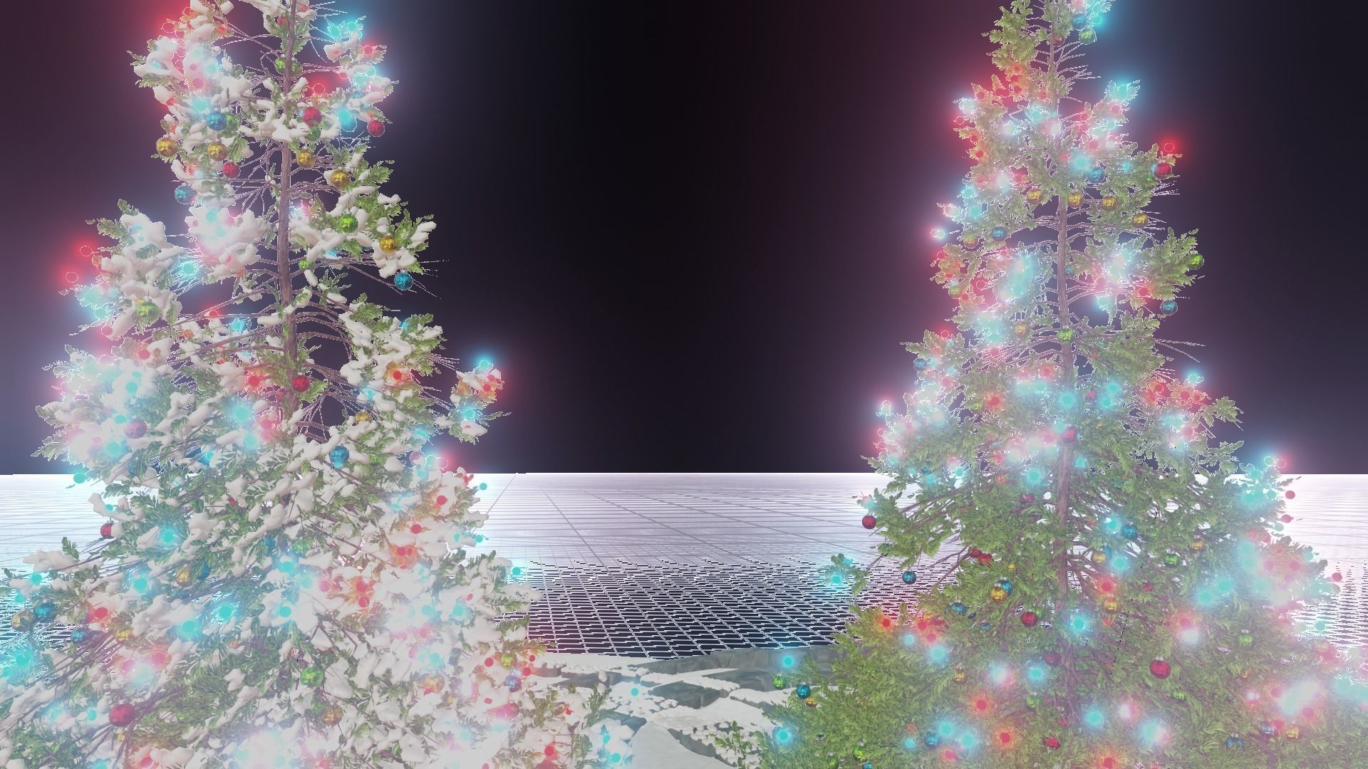 Christmas tree with snow and without snow 3D model_3