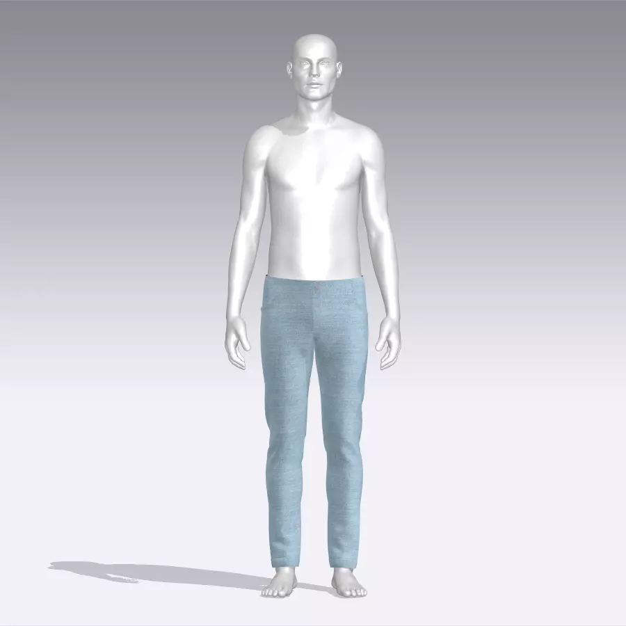 Pants mannequin wearing Low-poly 3D model_0