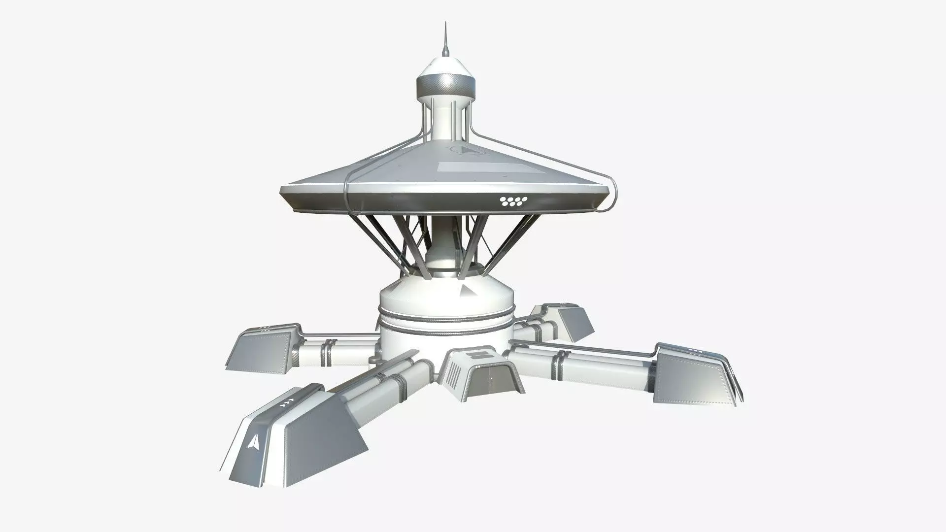 SciFi Facility C02 White Gray - Sci Fi Exterior Design Low-poly 3D model_0