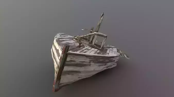 Old Boat Low-poly 3D model