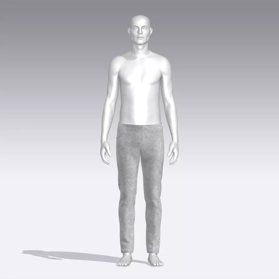 Pants mannequin wearing Low-poly 3D model_0