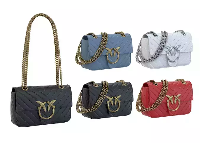 Pinko Leather Bag with Chain