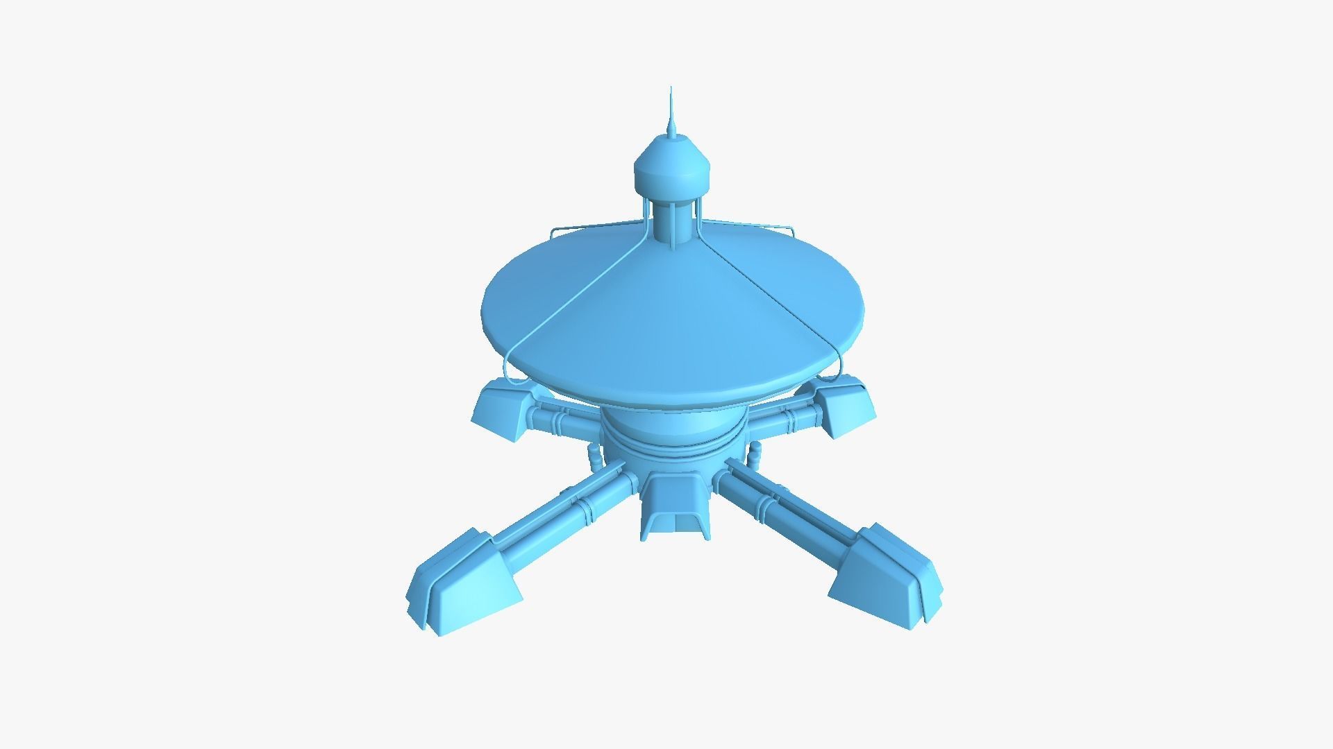 SciFi Facility C03 Blue - Sci Fi Exterior Design Low-poly 3D model_11