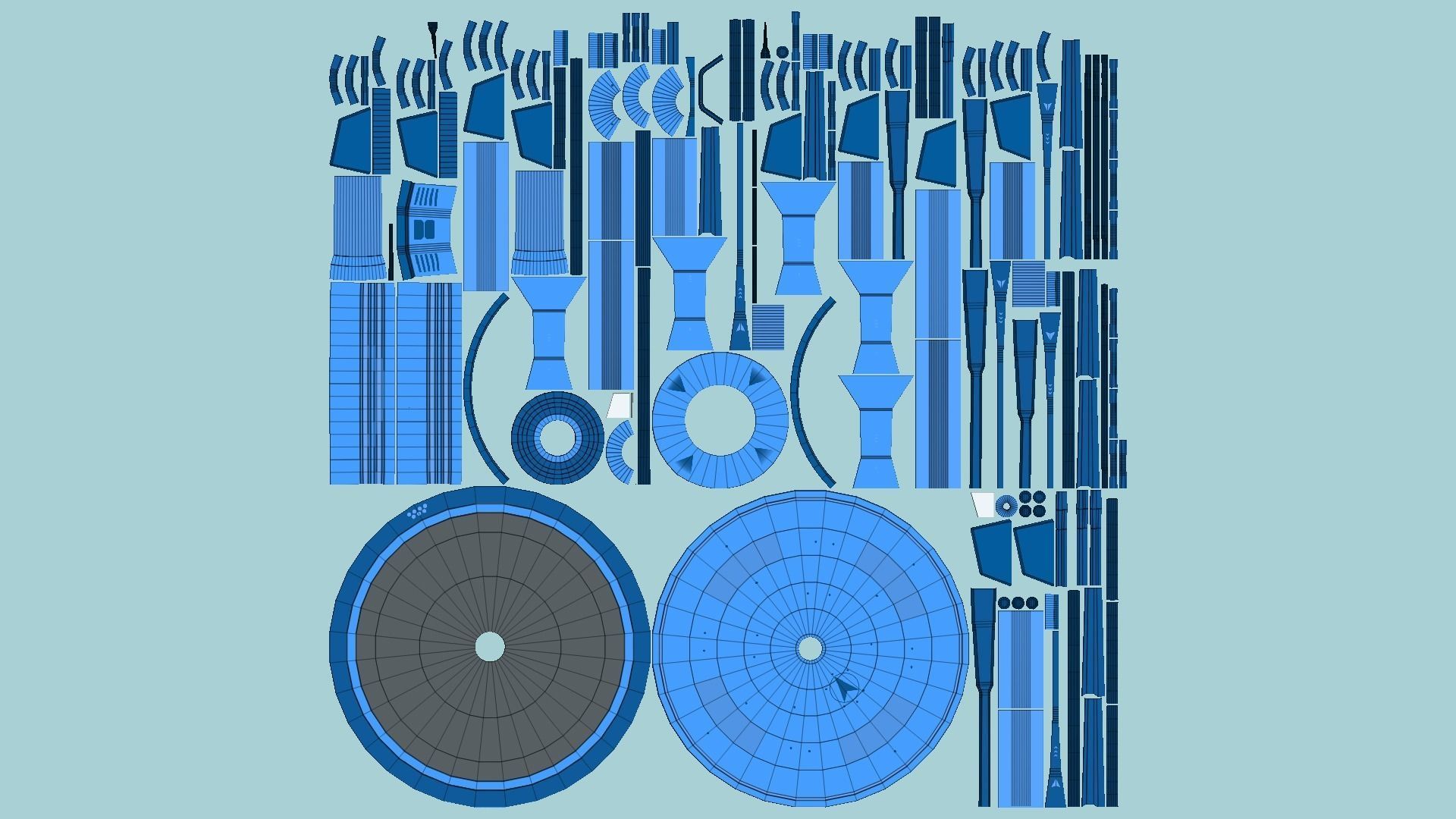 SciFi Facility C03 Blue - Sci Fi Exterior Design Low-poly 3D model_5