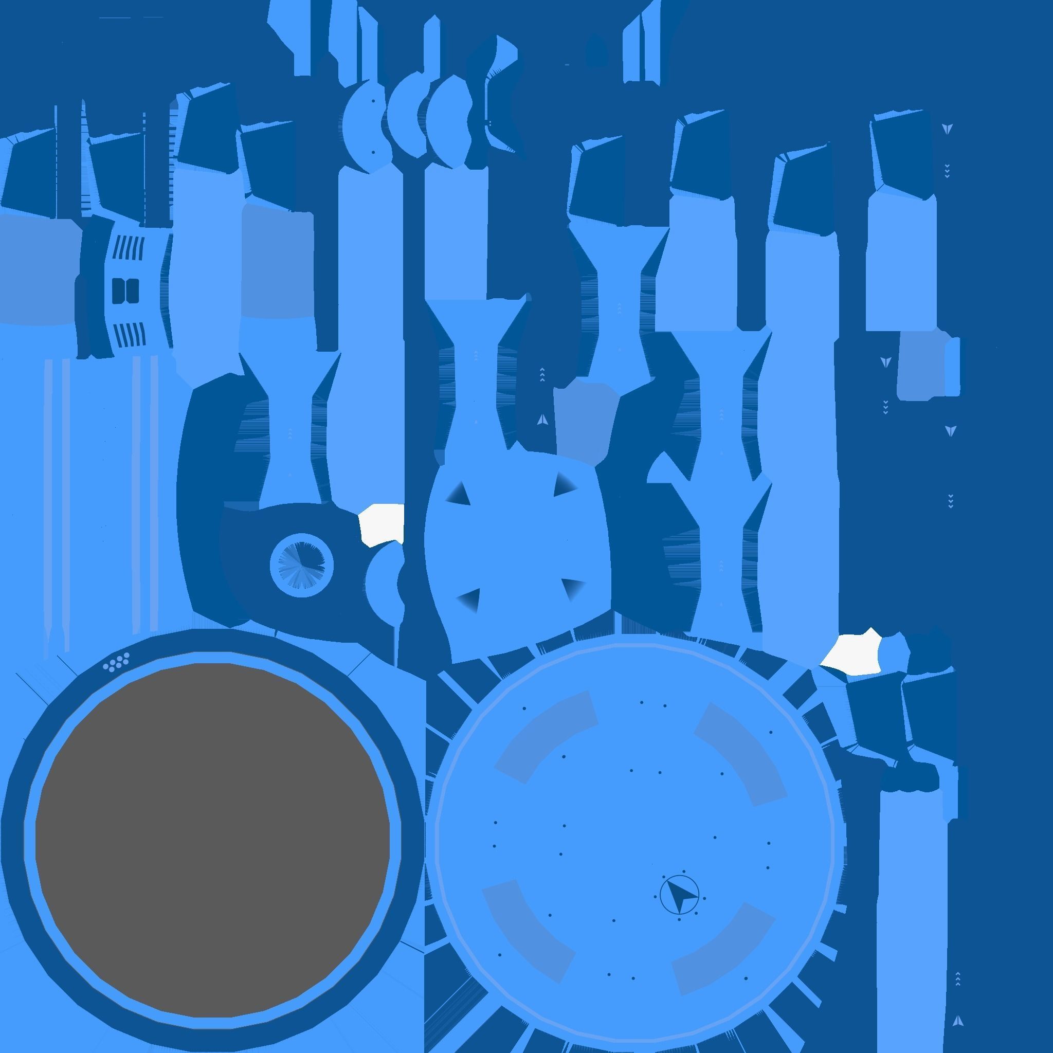 SciFi Facility C03 Blue - Sci Fi Exterior Design Low-poly 3D model_20