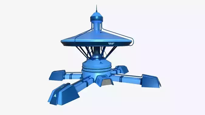 SciFi Facility C03 Blue - Sci Fi Exterior Design Low-poly 3D model
