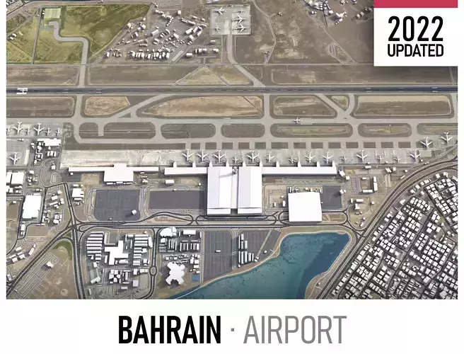 Bahrain Airport Low-poly 3D model