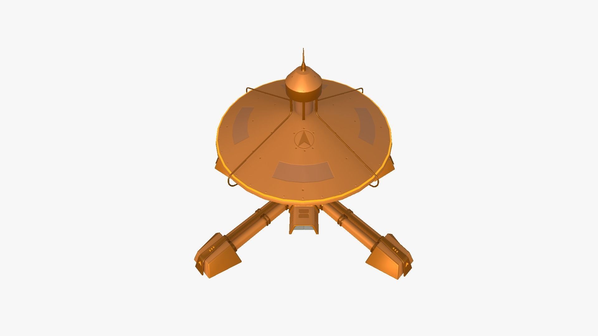 SciFi Facility C04 Orange - Sci Fi Exterior Design Low-poly 3D model_4