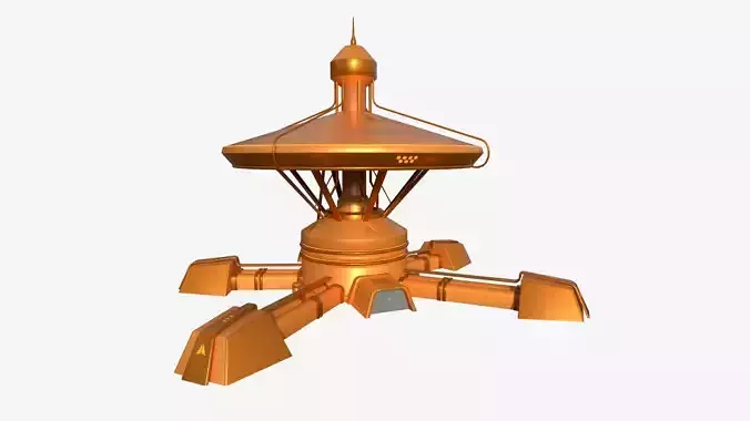 SciFi Facility C04 Orange - Sci Fi Exterior Design Low-poly 3D model