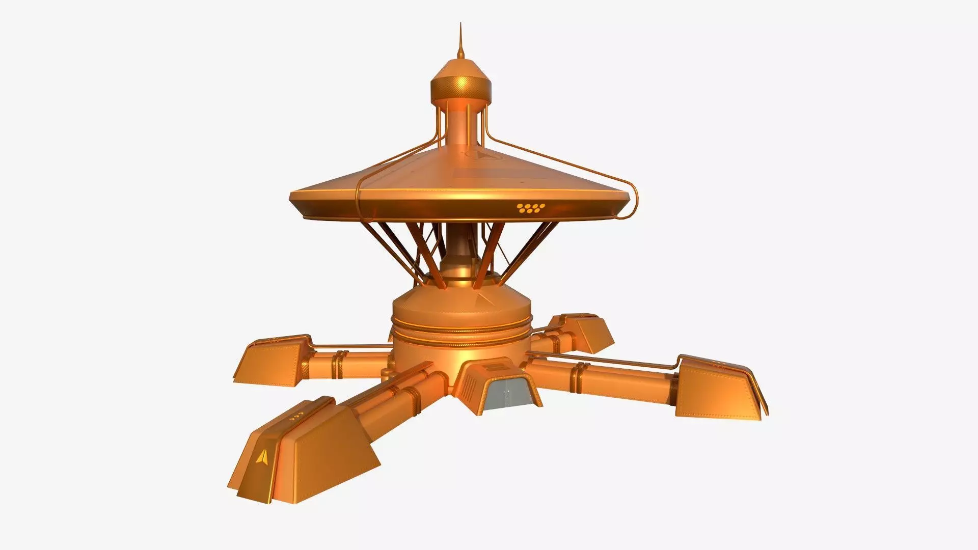 SciFi Facility C04 Orange - Sci Fi Exterior Design Low-poly 3D model_0