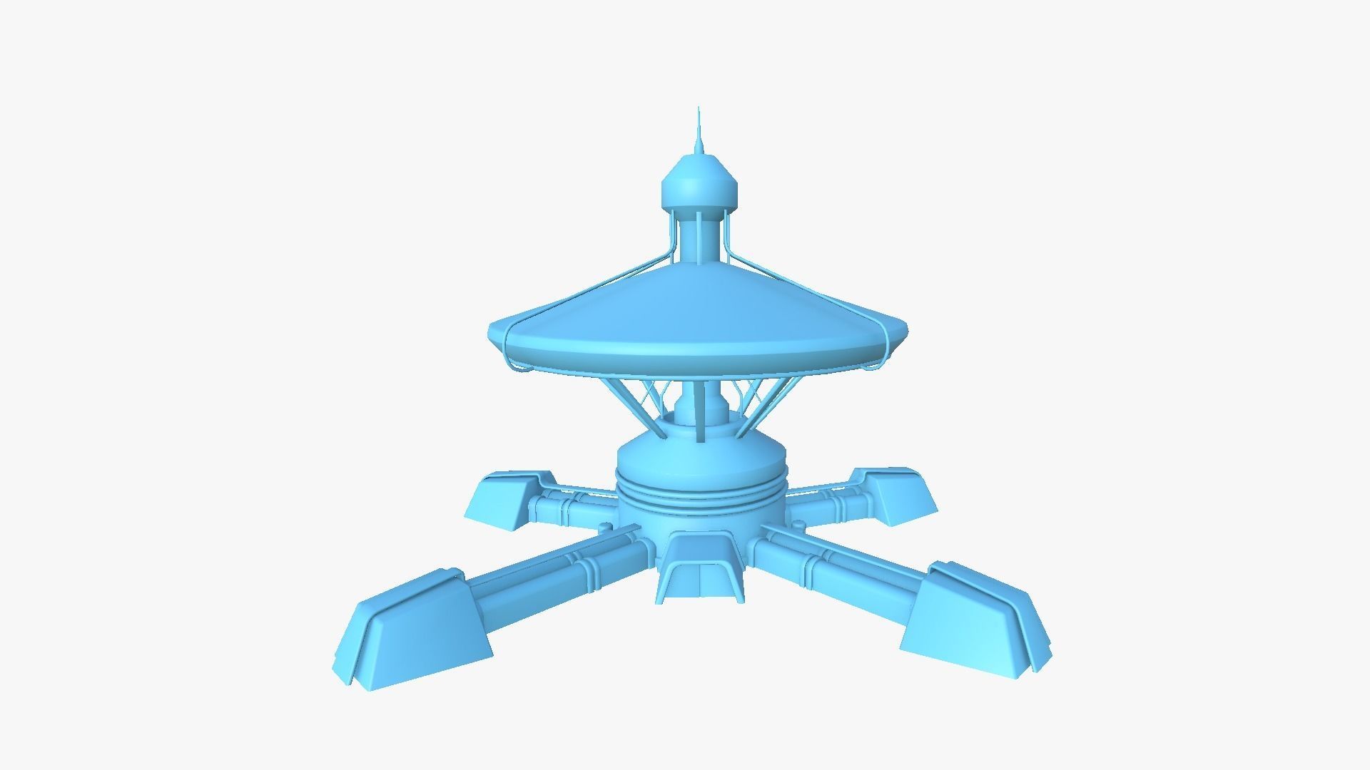 SciFi Facility C05 Red - Sci Fi Exterior Design Low-poly 3D model_7