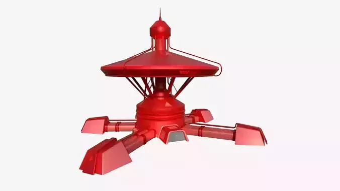 SciFi Facility C05 Red - Sci Fi Exterior Design Low-poly 3D model