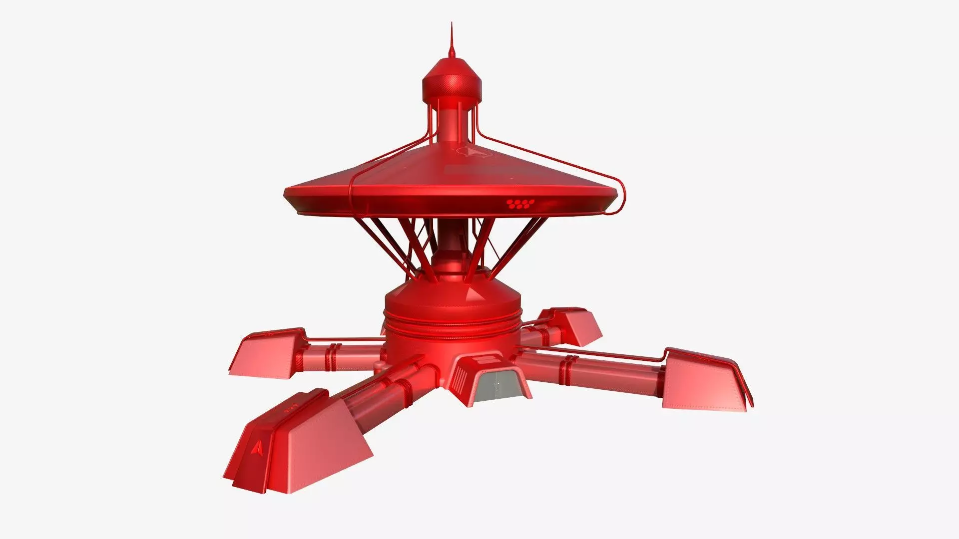 SciFi Facility C05 Red - Sci Fi Exterior Design Low-poly 3D model_0