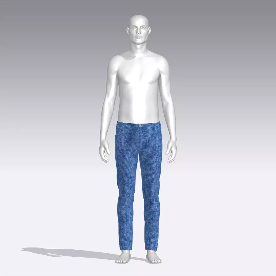 Pants mannequin wearing Low-poly 3D model_0