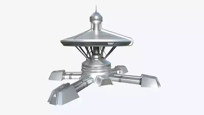SciFi Facility C08 Metallic - Sci Fi Exterior Design Low-poly 3D model