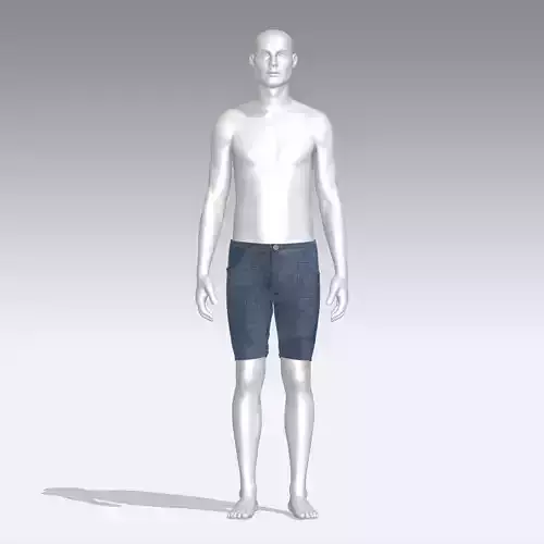 Pants mannequin wearing denim shorts