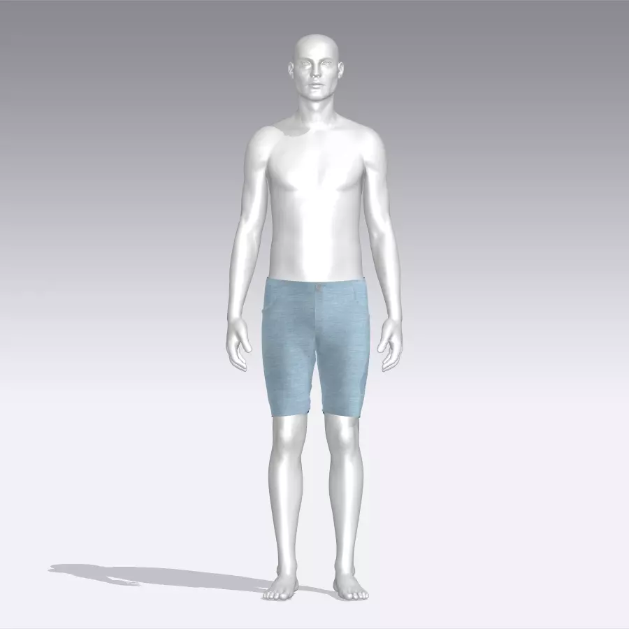 Pants mannequin wearing shorts Low-poly 3D model_0