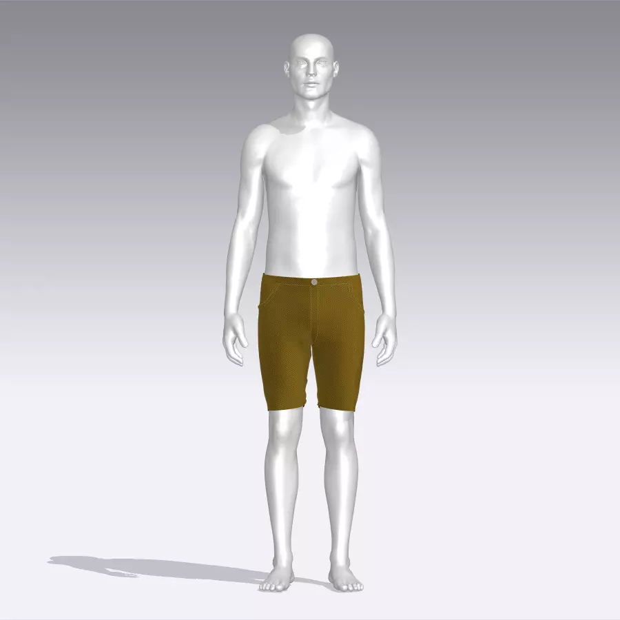 Pants mannequin wearing shorts Low-poly 3D model_0