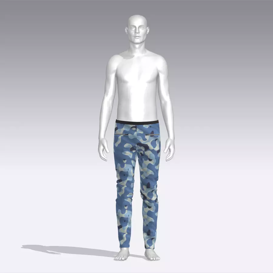 Pants mannequin wearing camouflage Low-poly 3D model_0