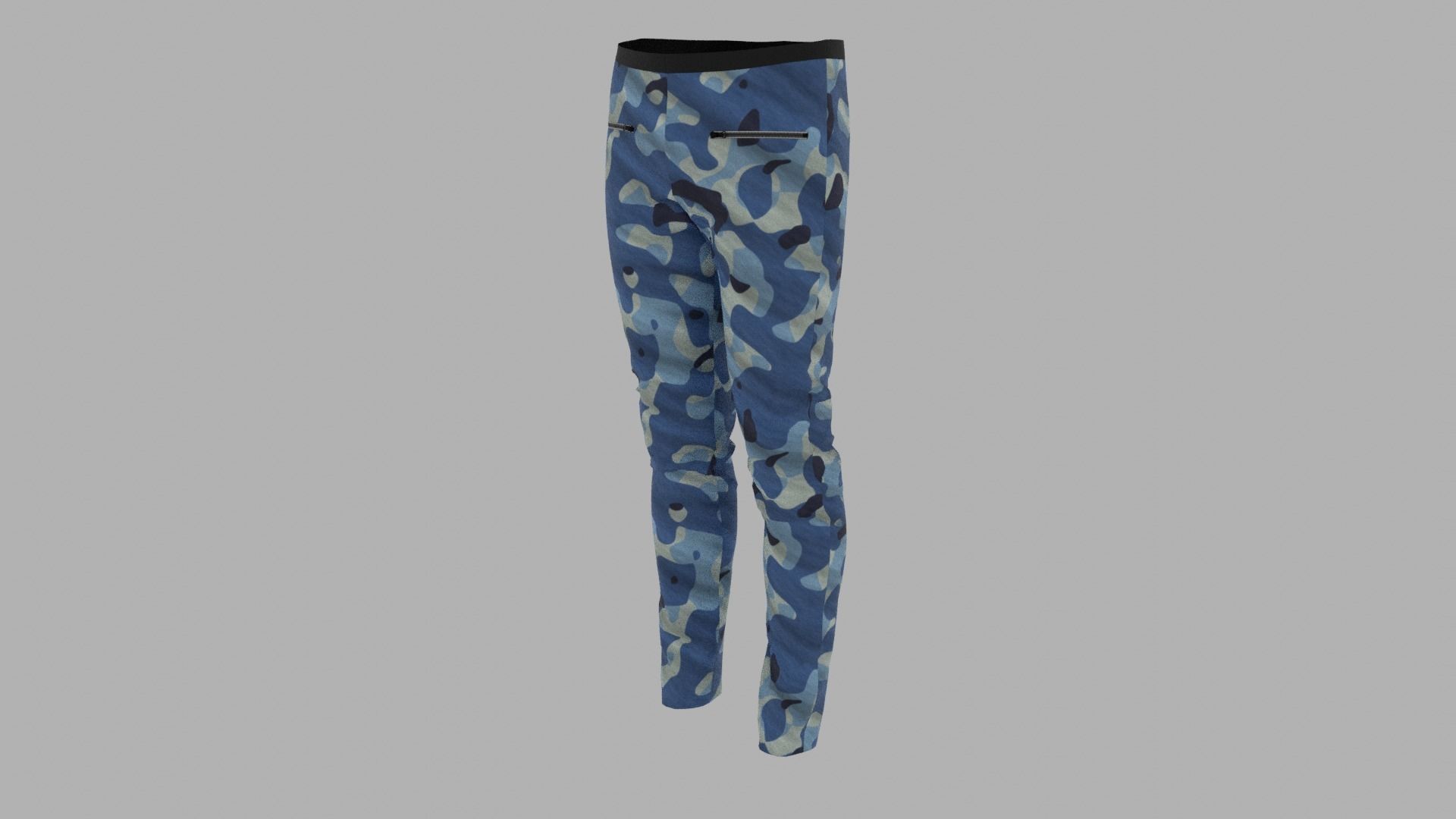 Pants mannequin wearing camouflage Low-poly 3D model_2