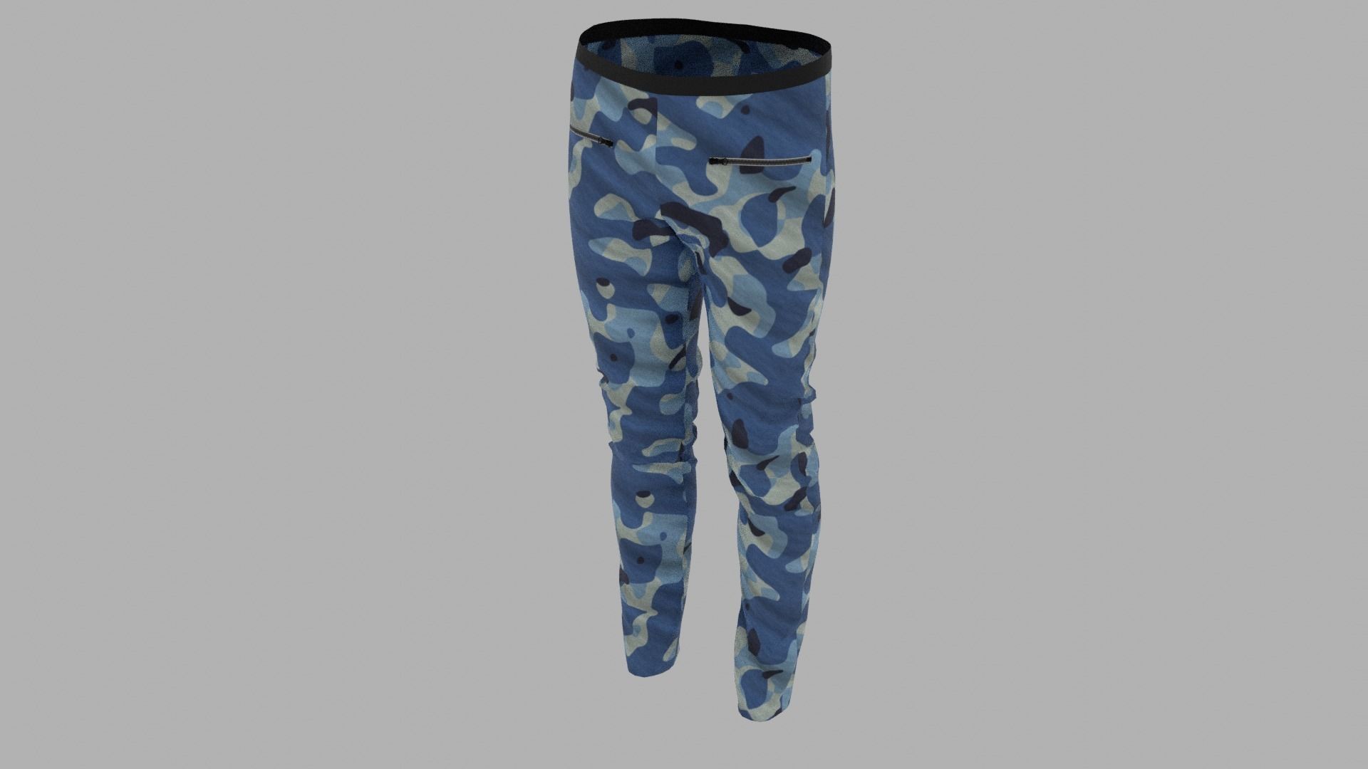 Pants mannequin wearing camouflage Low-poly 3D model_5