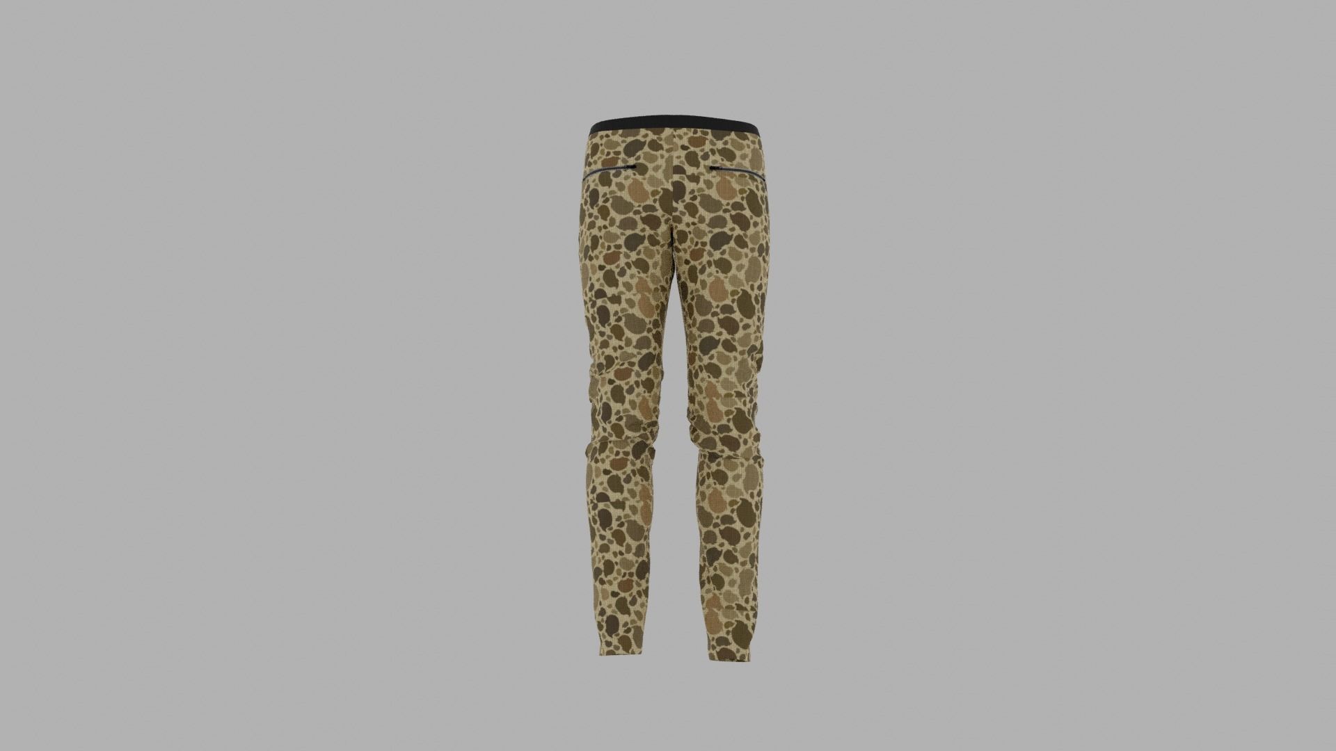 Pants mannequin in camouflage Low-poly 3D model_7
