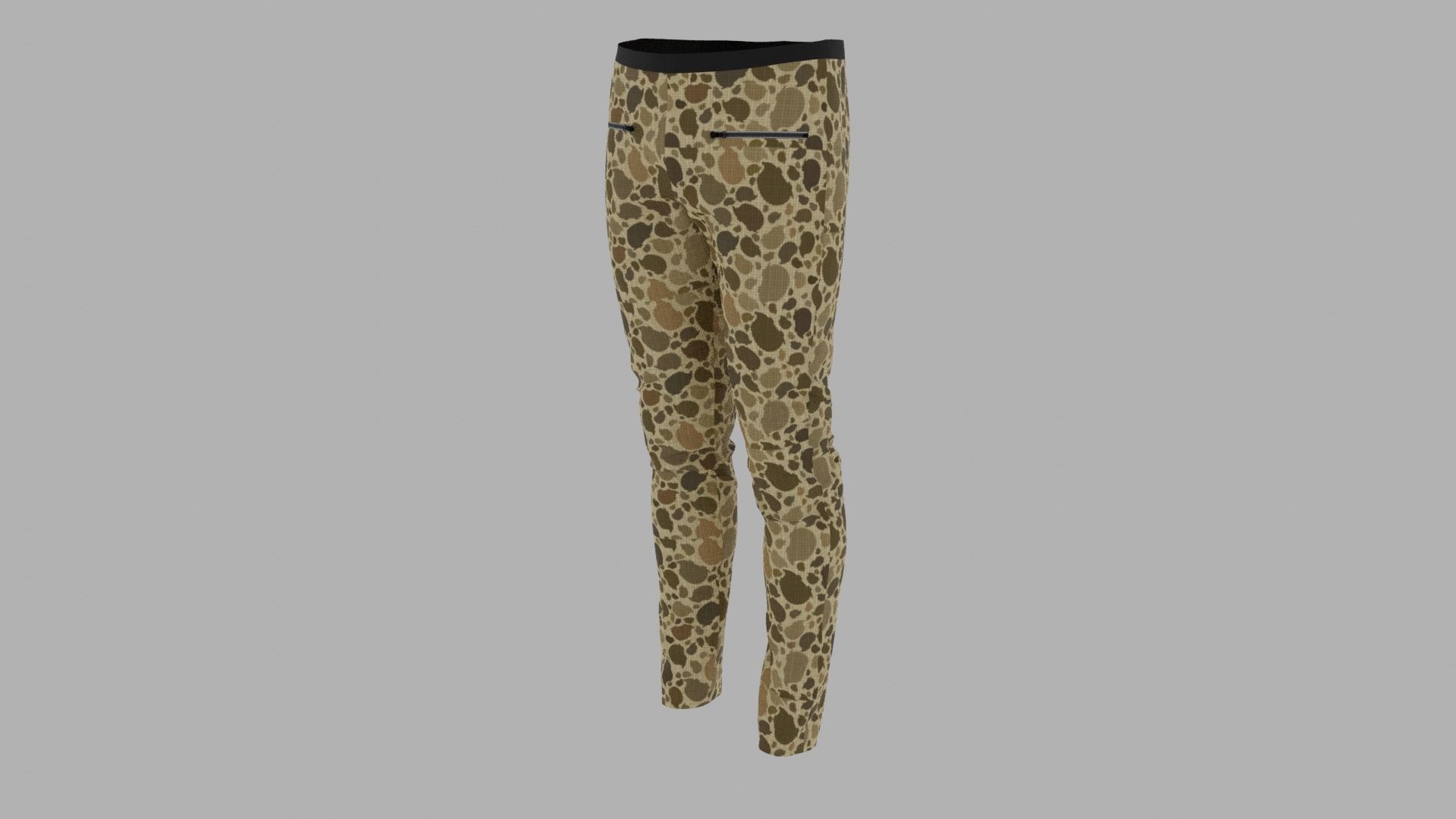 Pants mannequin in camouflage Low-poly 3D model_2