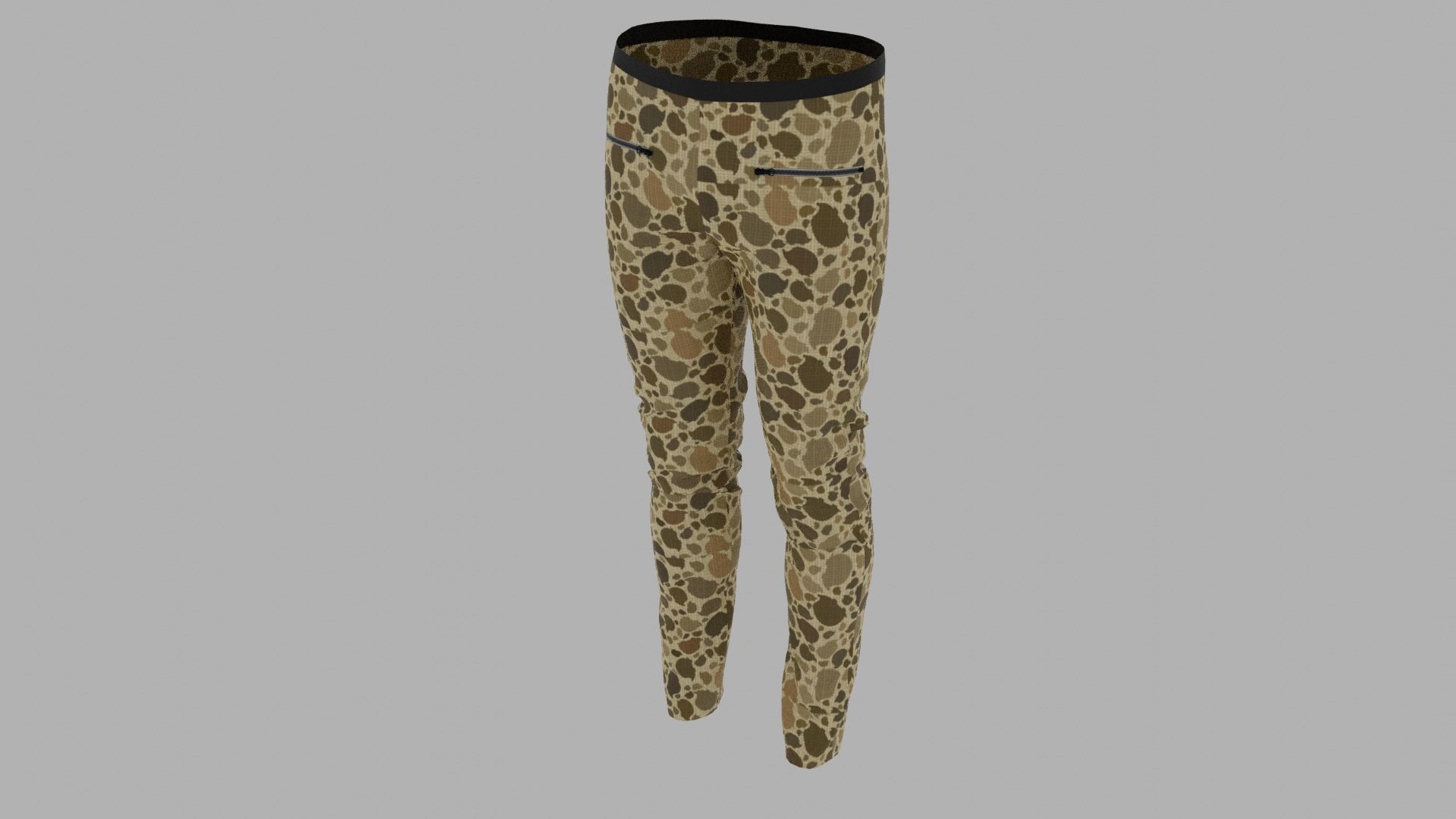 Pants mannequin in camouflage Low-poly 3D model_5