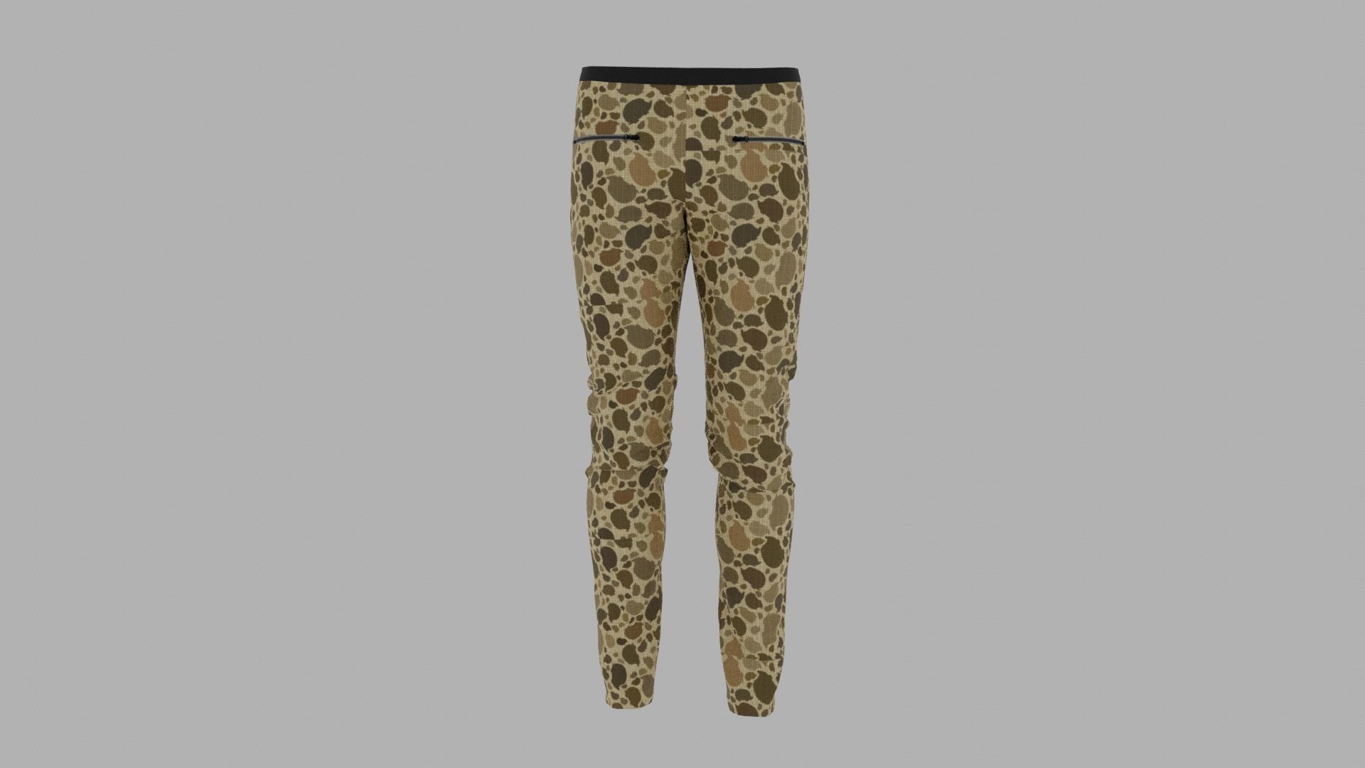 Pants mannequin in camouflage Low-poly 3D model_1