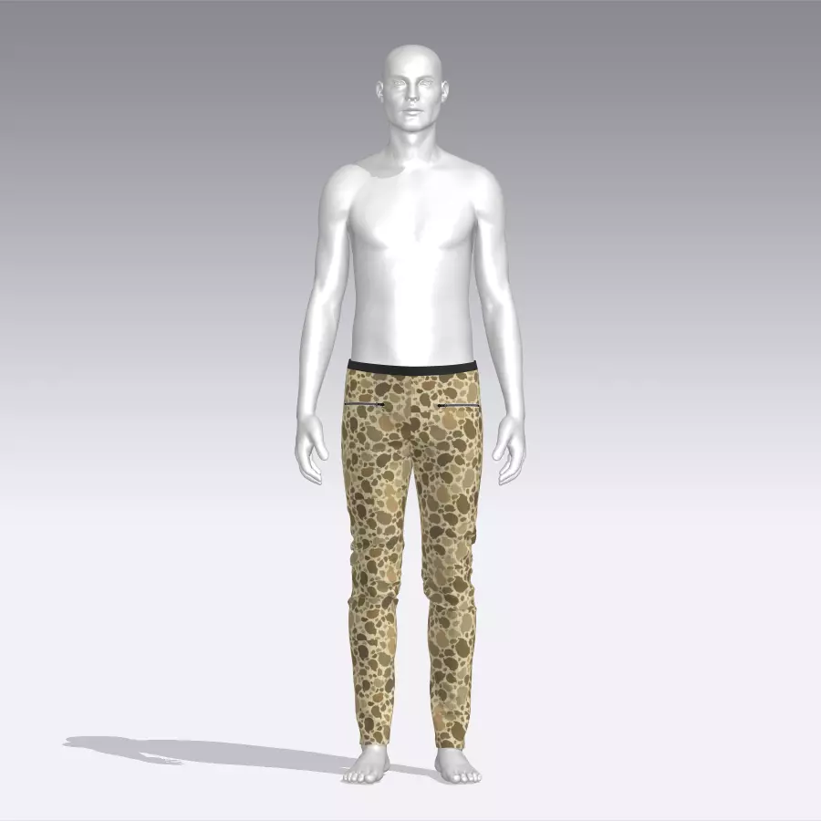 Pants mannequin in camouflage Low-poly 3D model_0