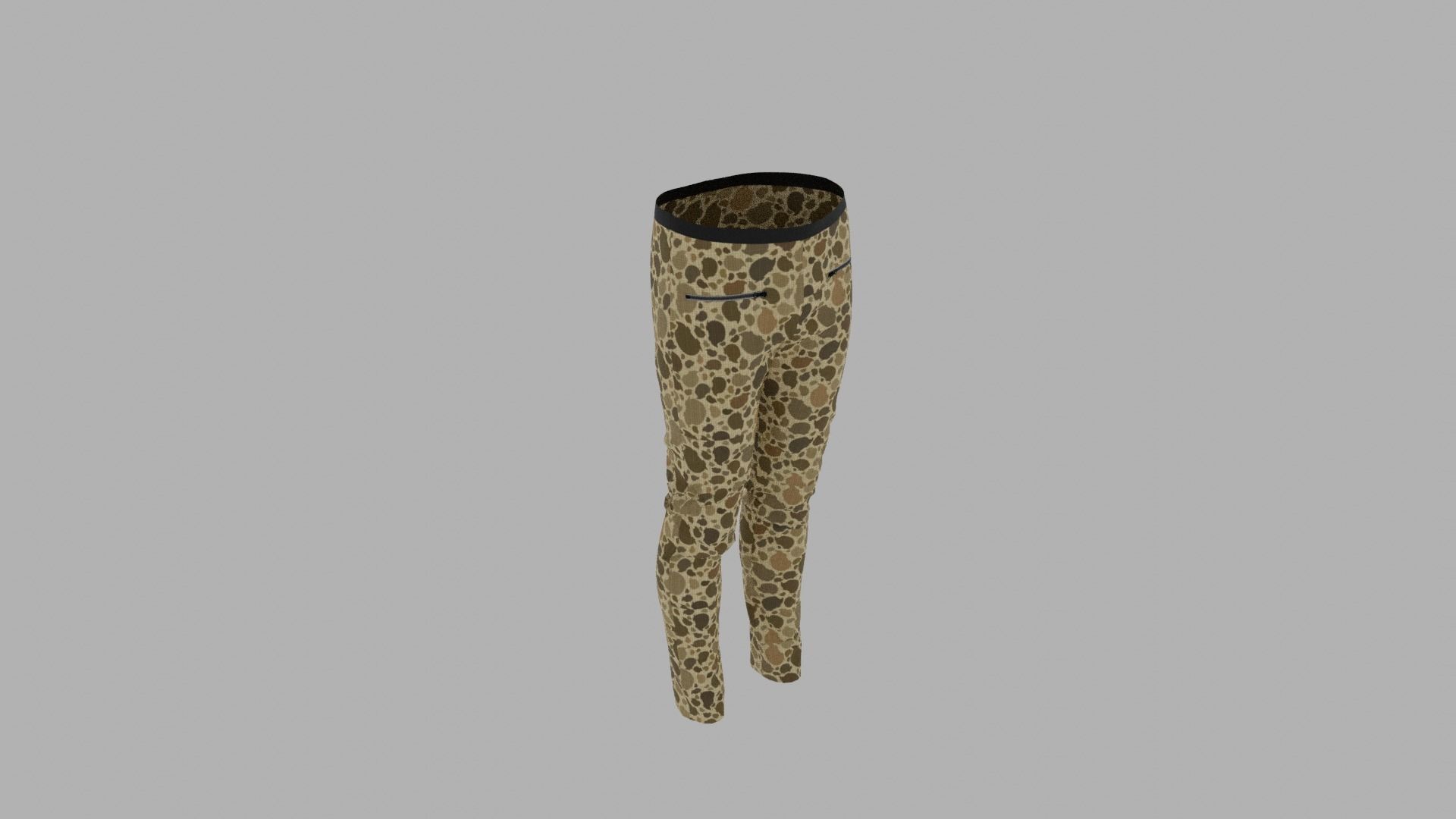 Pants mannequin in camouflage Low-poly 3D model_6